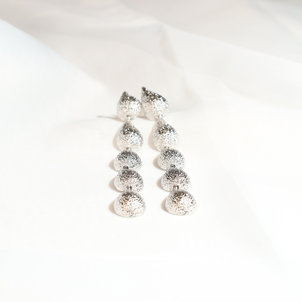 Arete silver gotas largo