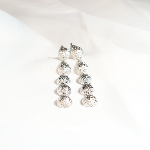 Arete silver gotas largo